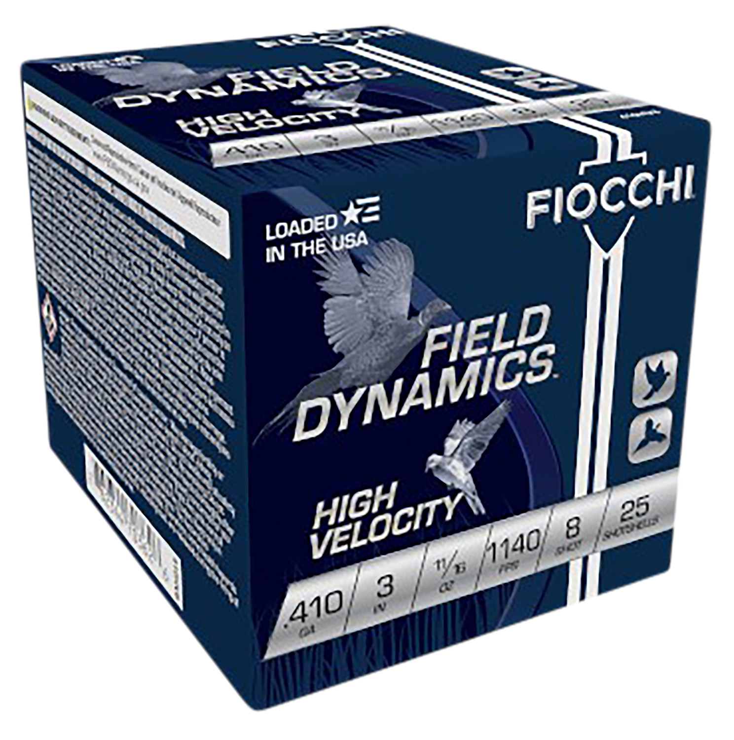 Fiocchi 410HV8 Field Dynamics High Velocity 410Gauge 3″ 11/16oz 8Shot 25 Per Box/10 Case