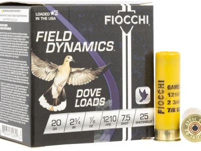 Fiocchi 20GT75 Field Dynamics Dove & Quail 20Gauge 2.75″ 7/8oz 7.5Shot 25 Per Box/10 Case