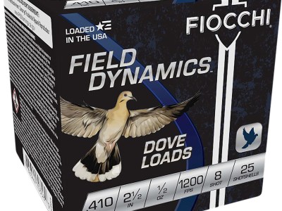 Fiocchi 410GT8 Field Dynamics Dove & Quail 410Gauge 2.50″ 1/2oz 8Shot 25 Per Box/10 Case