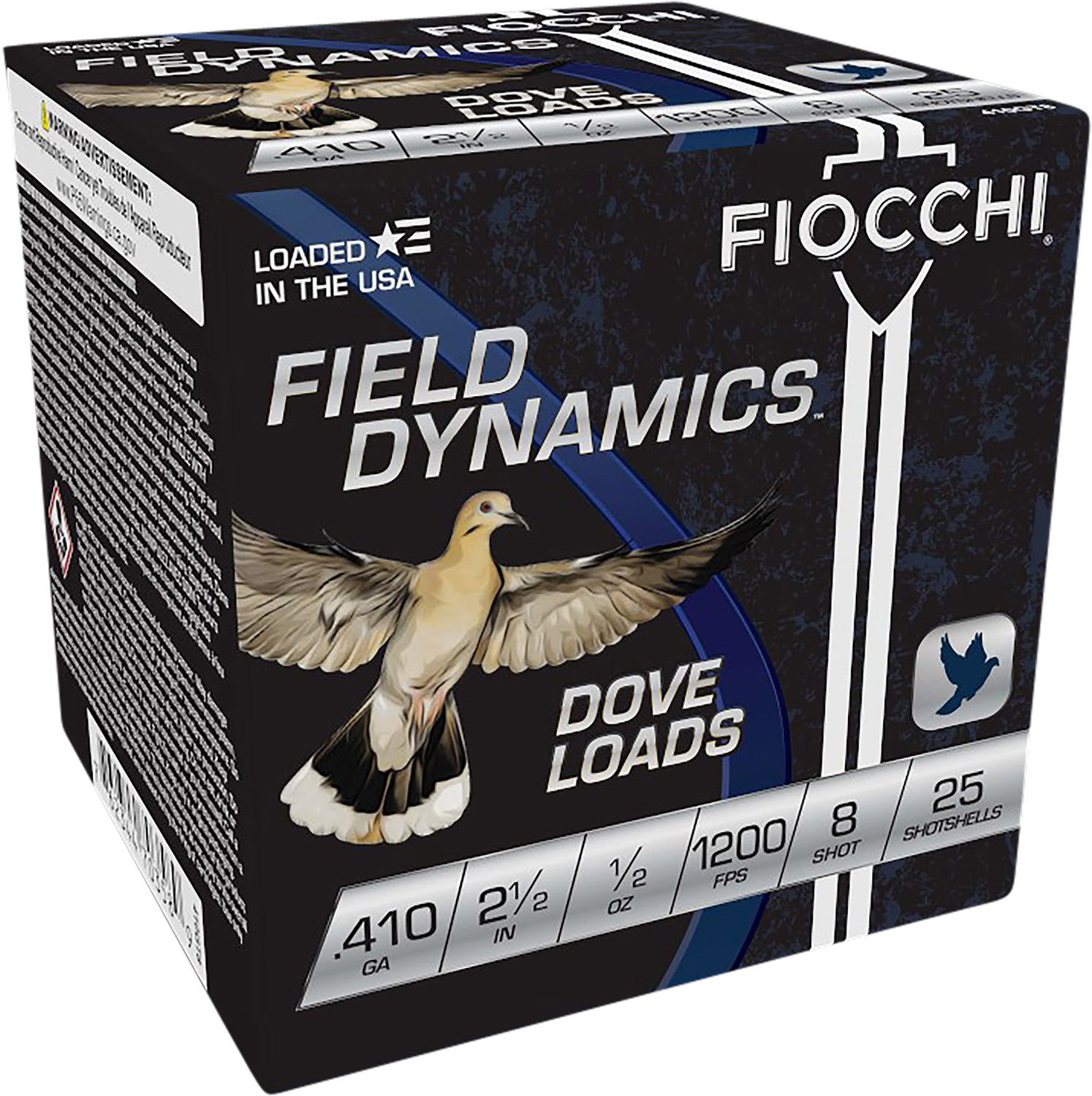 Fiocchi 410GT8 Field Dynamics Dove & Quail 410Gauge 2.50″ 1/2oz 8Shot 25 Per Box/10 Case
