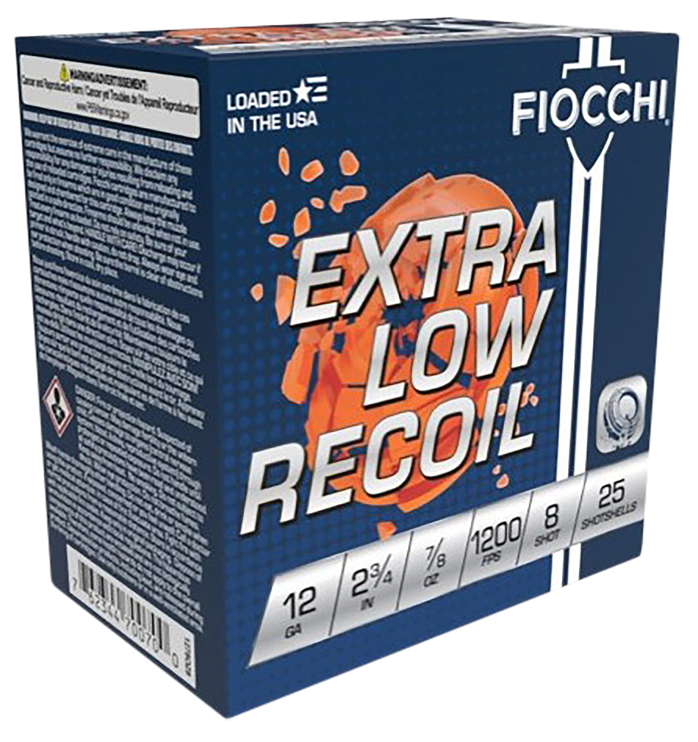 Fiocchi 1278OZ8 Exacta Target Low Recoil Trainer 12Gauge 2.75″ 7/8oz 8Shot 25 Per Box/10 Case