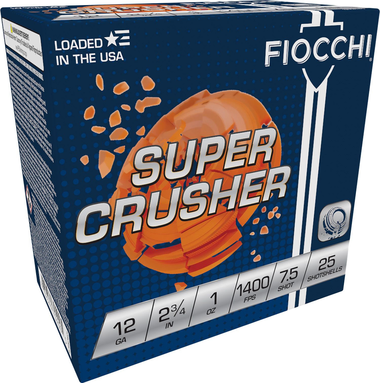 Fiocchi 12SCRS75 Exacta Target Super Crusher 12Gauge 2.75″ 1oz 7.5Shot 25 Per Box/10 Case