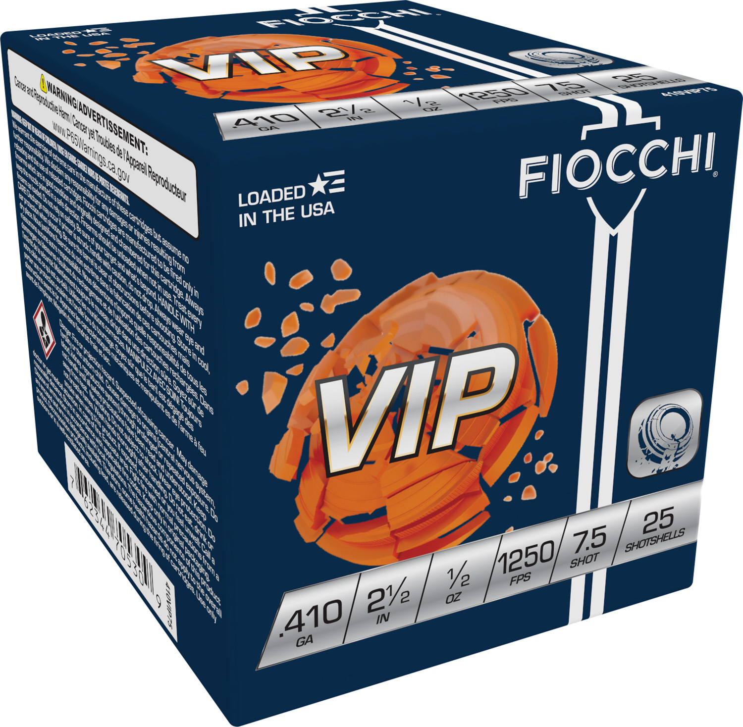 Fiocchi 410VIP75 Exacta Target VIP 410Gauge 2.50″ 1/2oz 7.5Shot 25 Per Box/10 Case