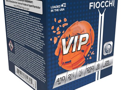 Fiocchi 410VIP9 Exacta Target VIP 410Gauge 2.50″ 1/2oz 9Shot 25 Per Box/10 Case