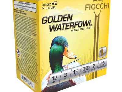 Fiocchi 123SGW2 Golden Waterfowl  12Gauge 3″ 1 1/4oz 2Shot 25 Per Box/10 Case