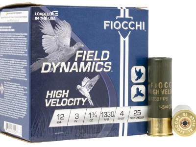 Fiocchi 123HV4 Field Dynamics High Velocity 12Gauge 3″ 1 3/4oz 4Shot 25 Per Box/10 Case
