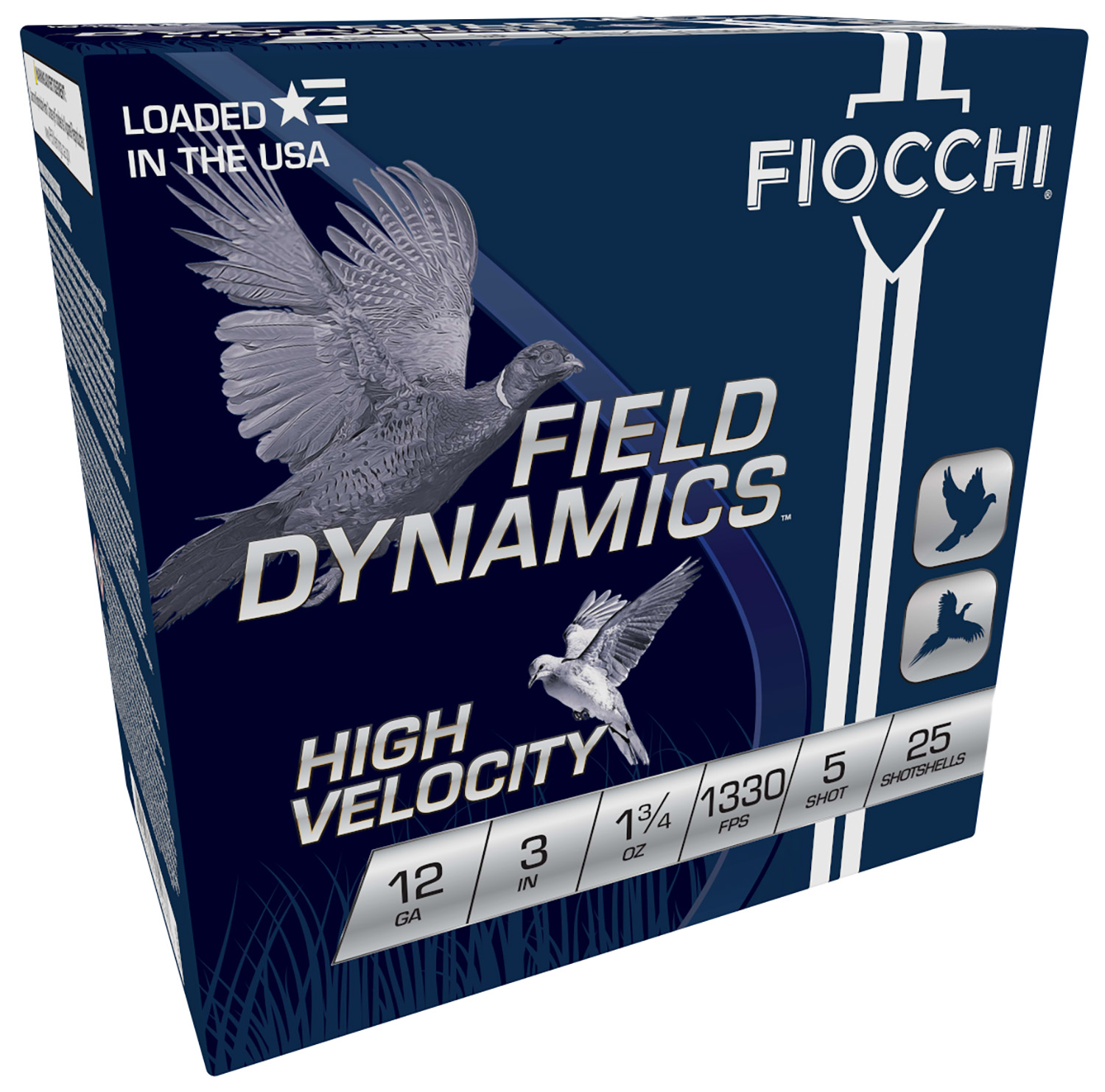 Fiocchi 123HV5 Field Dynamics High Velocity 12Gauge 3″ 1 3/4oz 5Shot 25 Per Box/10 Case