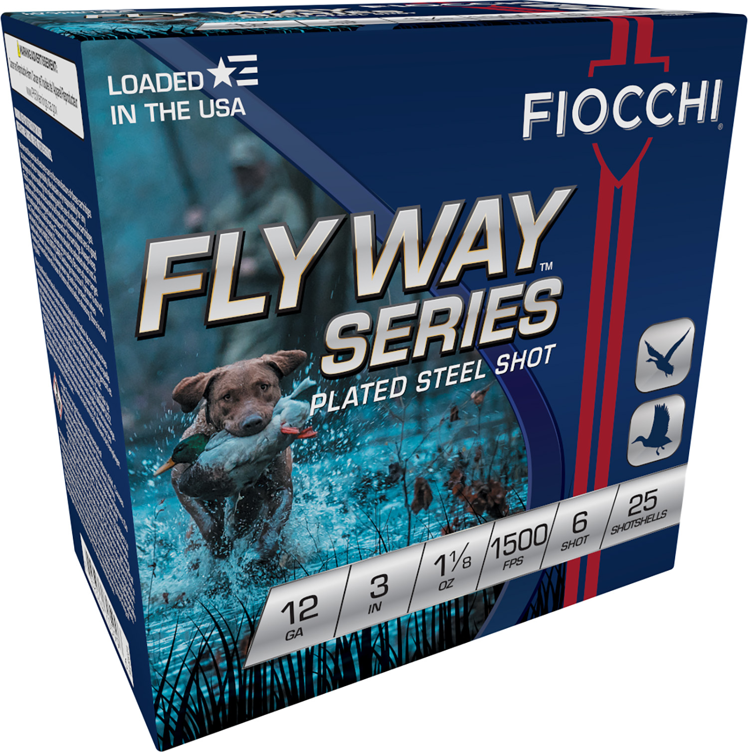 Fiocchi 123ST6 Flyway  12Gauge 3″ 1 1/8oz 6Shot 25 Per Box/10 Case