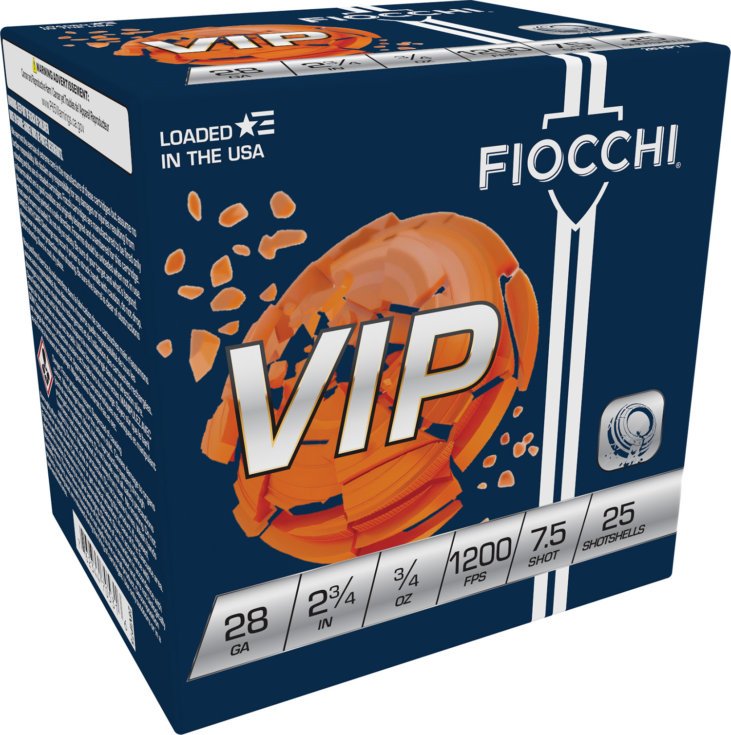 Fiocchi 28VIP75 Exacta Target VIP 28Gauge 2.75″ 3/4oz 7.5Shot 25 Per Box/10 Case