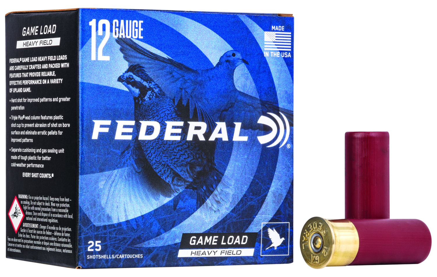 Federal H1238 Game-Shok Heavy Field 12Gauge 2.75″ 1 1/8oz 8Shot 25 Per Box/10 Case