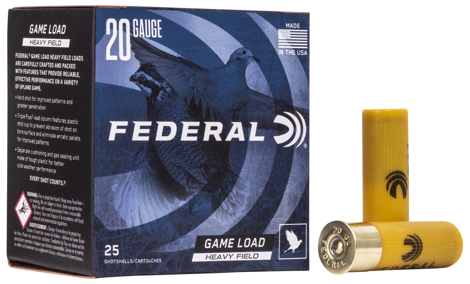 Federal H20275 Game-Shok Heavy Field 20Gauge 2.75″ 1oz 7.5Shot 25 Per Box/10 Case