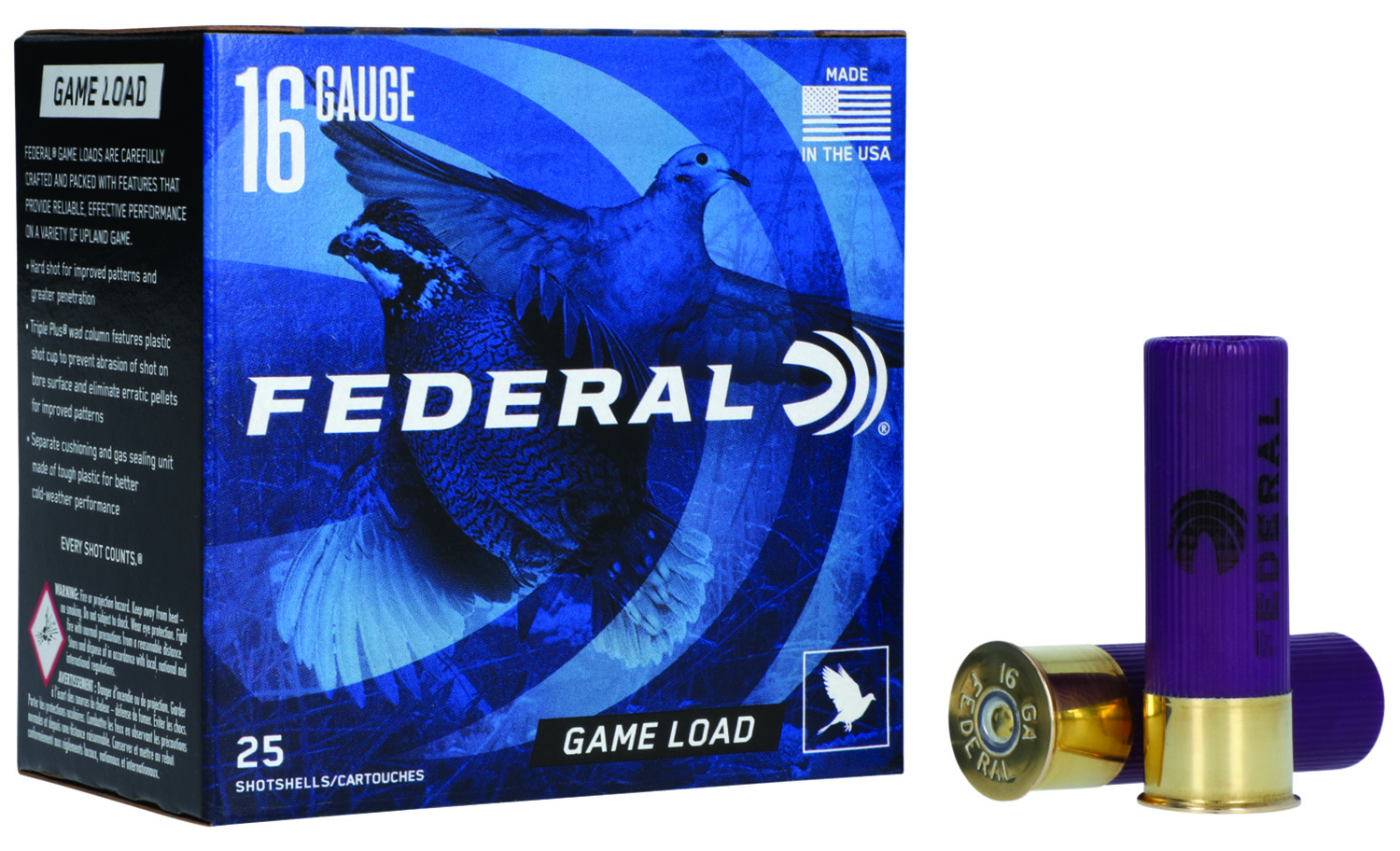 Federal H1608 Game-Shok Upland 16Gauge 2.75″ 1oz 8Shot 25 Per Box/10 Case