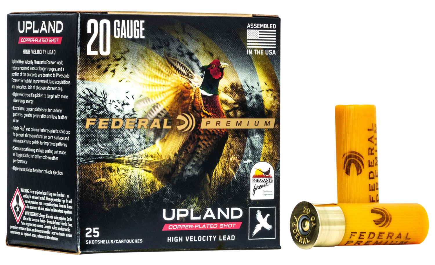 Federal PF2046 Premium Wing-Shok Pheasant Forever High Velocity 20Gauge 2.75″ 1oz 6Shot 25 Per Box/10 Case