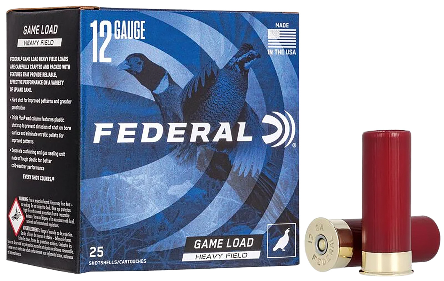 Federal H1255 Game-Shok Heavy Field 12Gauge 2.75″ 1 1/4oz 5Shot 25 Per Box/10 Case