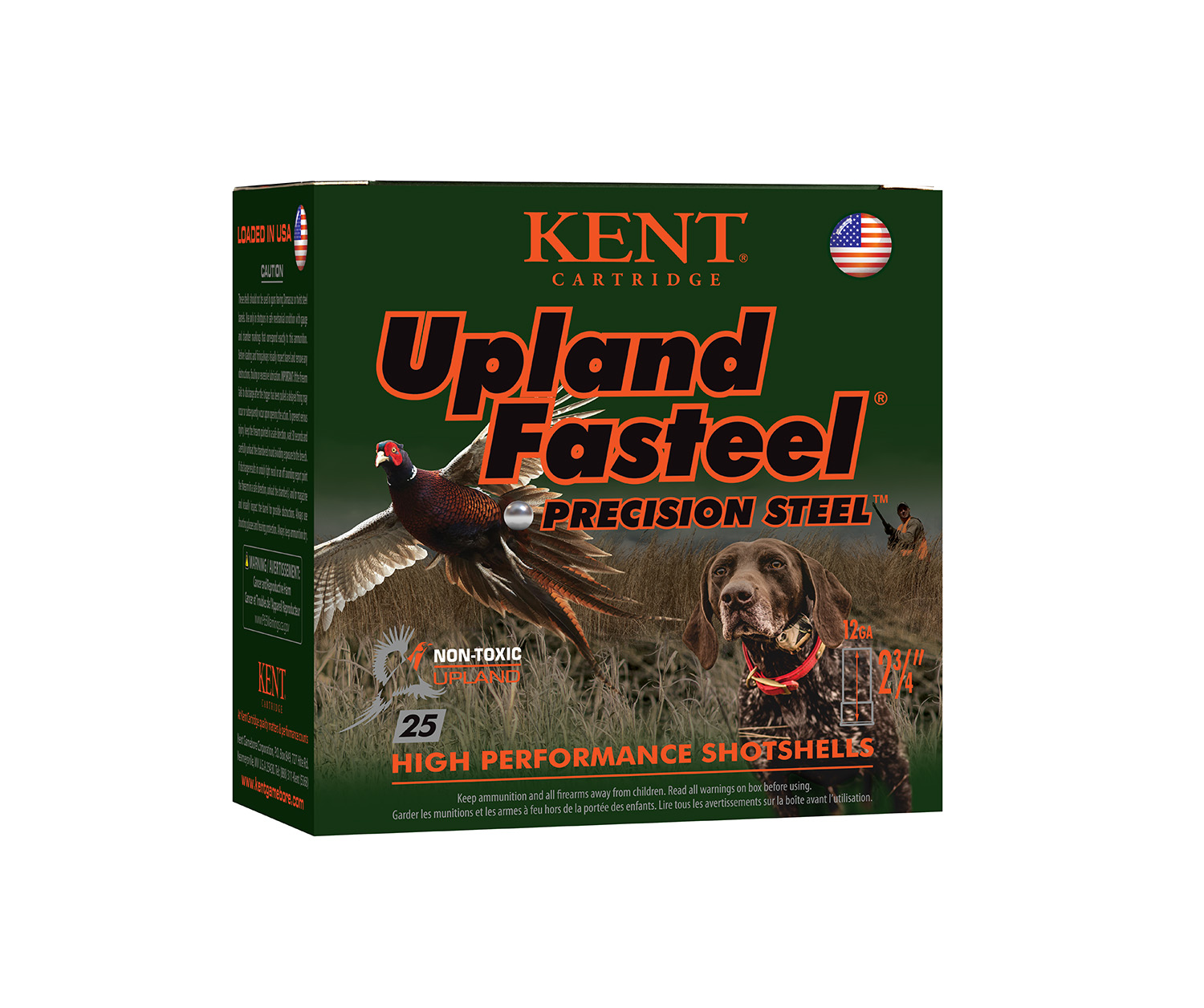 Kent Cartridge K122US325 Upland Fasteel  12Gauge 2.75″ 1 1/8oz 5Shot 25 Per Box/10 Case