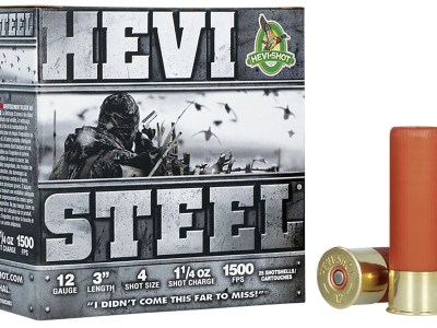 HEVI-Shot HS60004 HEVI-Steel  12Gauge 3″ 1 1/4oz 4Shot 25 Per Box/10 Case