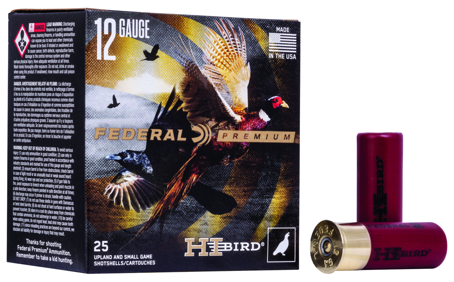 Federal HVF12H5 Premium Hi-Bird 12Gauge 2.75″ 1 1/4oz 5Shot 25 Per Box/10 Case