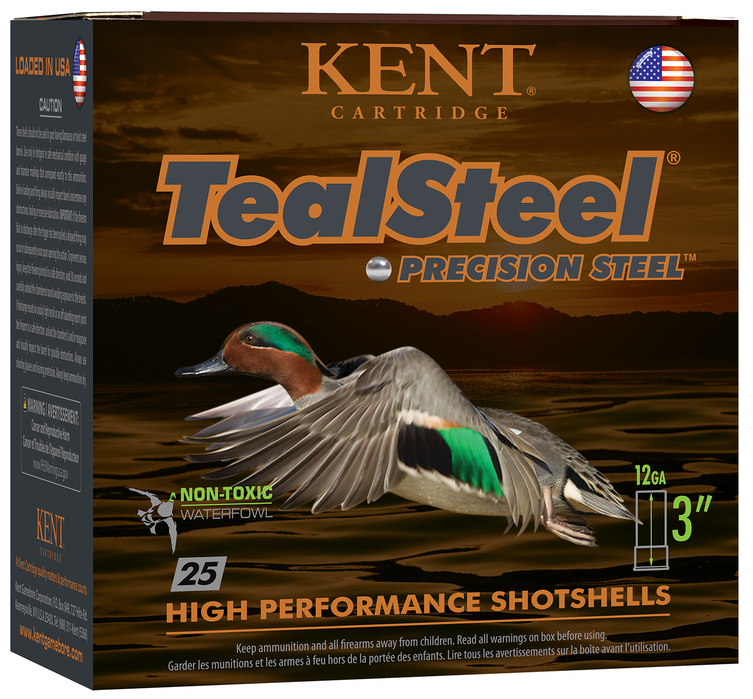 Kent Cartridge KTS123366 TealSteel Precision Steel 12Gauge 3″ 1 1/4oz 6Shot 25 Per Box/10 Case