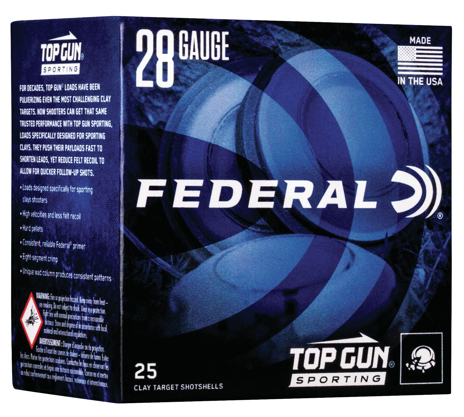 Federal TGS28218 Top Gun  28Gauge 2.75″ 3/4oz 8Shot 25 Per Box/10 Case