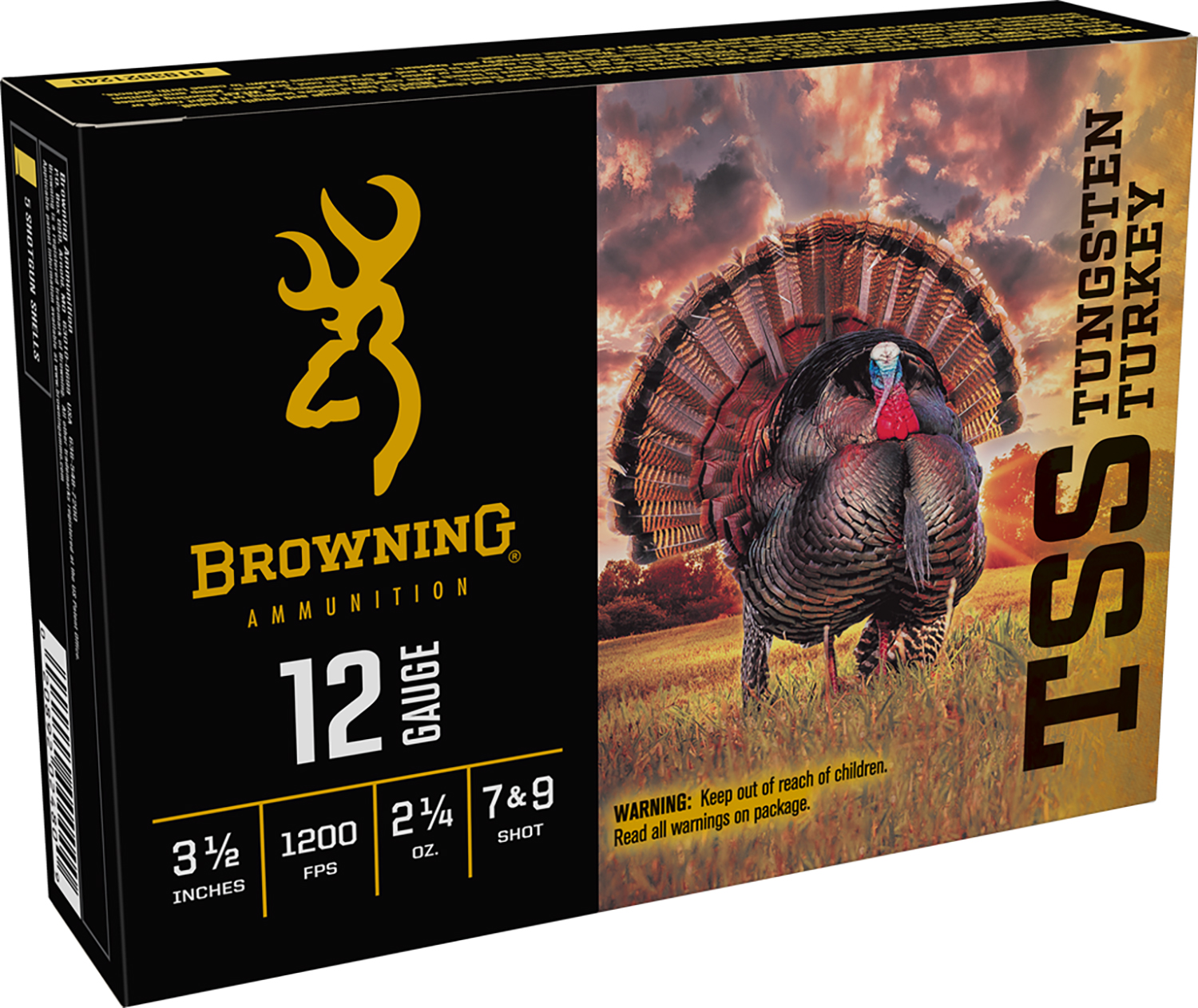 Browning Ammo B193921240 TSS Tungsten Turkey 12Gauge 3.50″ 2 1/4oz Tungsten 7/9Shot 5 Per Box/10 Case