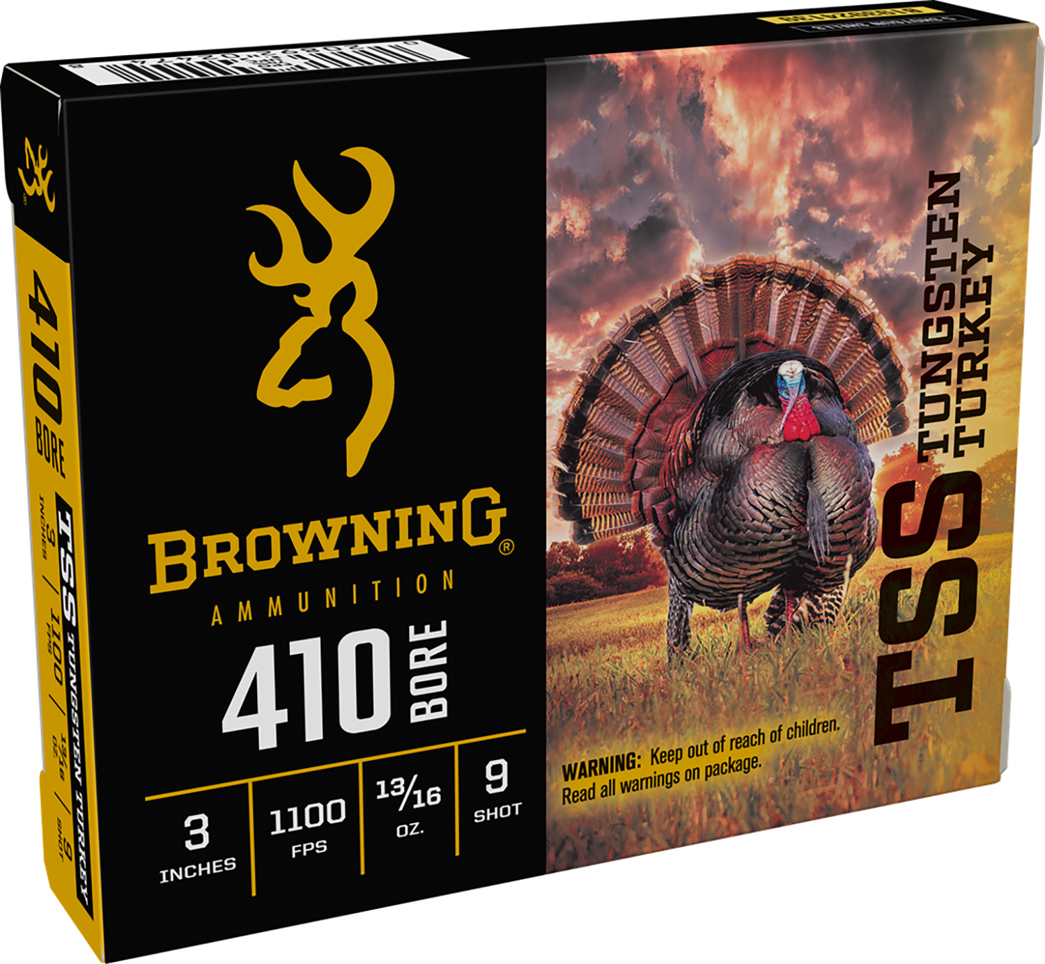 Browning Ammo B193924139 TSS Tungsten Turkey 410Gauge 3″ 13/16oz Tungsten 9Shot 5 Per Box/20 Case