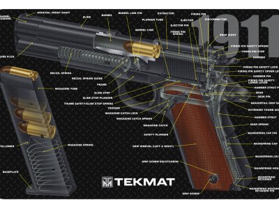 TekMat TEKR171911CA  Cleaning Mat Multi-Color Rubber 11″x17″ 1911 3D Cutaway