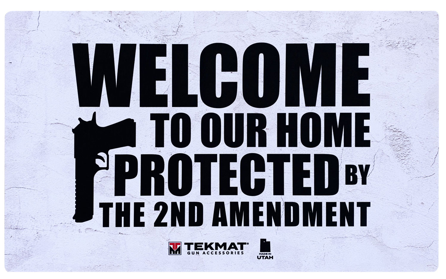 TekMat TEK422AMENDMENT 2nd Amendment Door Mat White/Black Rubber 42″ Long “Welcome To Our Home Protected By The 2nd Amendment”