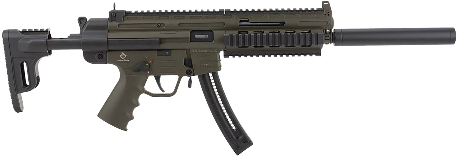 GSG GSG219GERGGSG1622G GSG-16  Full Size 22 LR 22+1 16.25″ Black Green Polymer Receiver Black Collapsible w/Storage Compartment Stock Right Hand