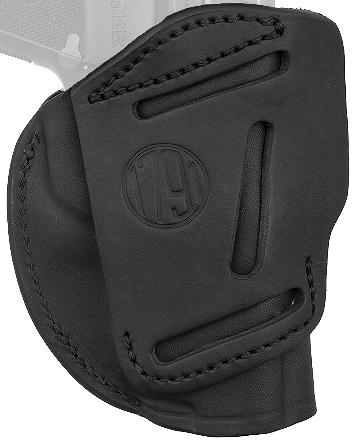 1791 Gunleather 4WH1SBLL 4-Way  IWB/OWB 01 Stealth Black Leather Belt Clip Fits 3-4″ Barrel 1911 Left Hand