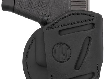 1791 Gunleather 4WH3SBLL 4-Way  IWB/OWB Size 03 Stealth Black Leather Belt Clip Compatible w/Glock 26/Ruger LC9/S&W M&P Shield/2.0 9/40 Left Hand