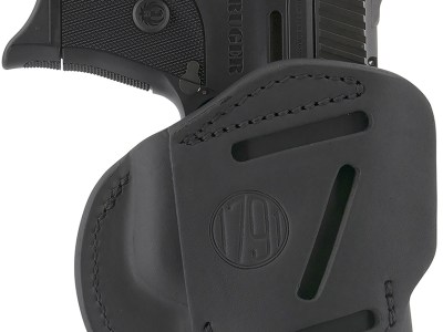 1791 Gunleather 4WH4SBLL 4-Way  IWB/OWB Size 04 Stealth Black Leather Belt Clip Compatible w/Glock 26/Springfield XD/XDS/S&W M&P Shield Plus Left Hand