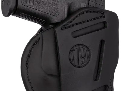 1791 Gunleather 4WH5SBLL 4-Way  IWB/OWB 05 Stealth Black Leather Belt Clip Fits S&W M&P/Springfield XD/Glock 17/HK VP9 Left Hand