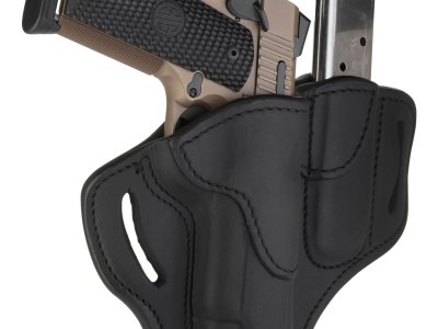 1791 Gunleather BH1M1SBLR BH1M1 Combo OWB 01 Stealth Black Leather Belt Slide Fits 4-5″ 1911