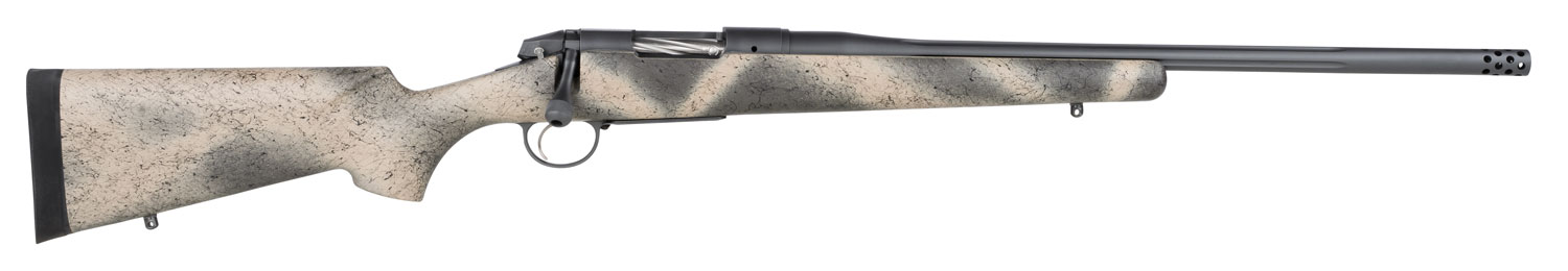 Bergara Rifles BPR33308 Premier Highlander 308 Win 4+1 20″ Sniper Gray Cerakote Fluted Barrel, Sniper Gray Cerakote Stainless Steel Receiver, Woodland Camo Grayboe Stock