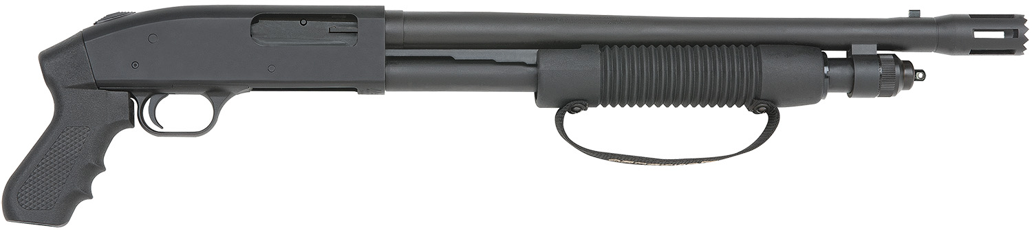Mossberg 50697 590 Cruiser 12 Gauge Pump 3″ 6+1 18.50″ Matte Blued Stand-Off Breacher Barrel, Matte Blued Stainless Steel Receiver, Black Pistol Grip