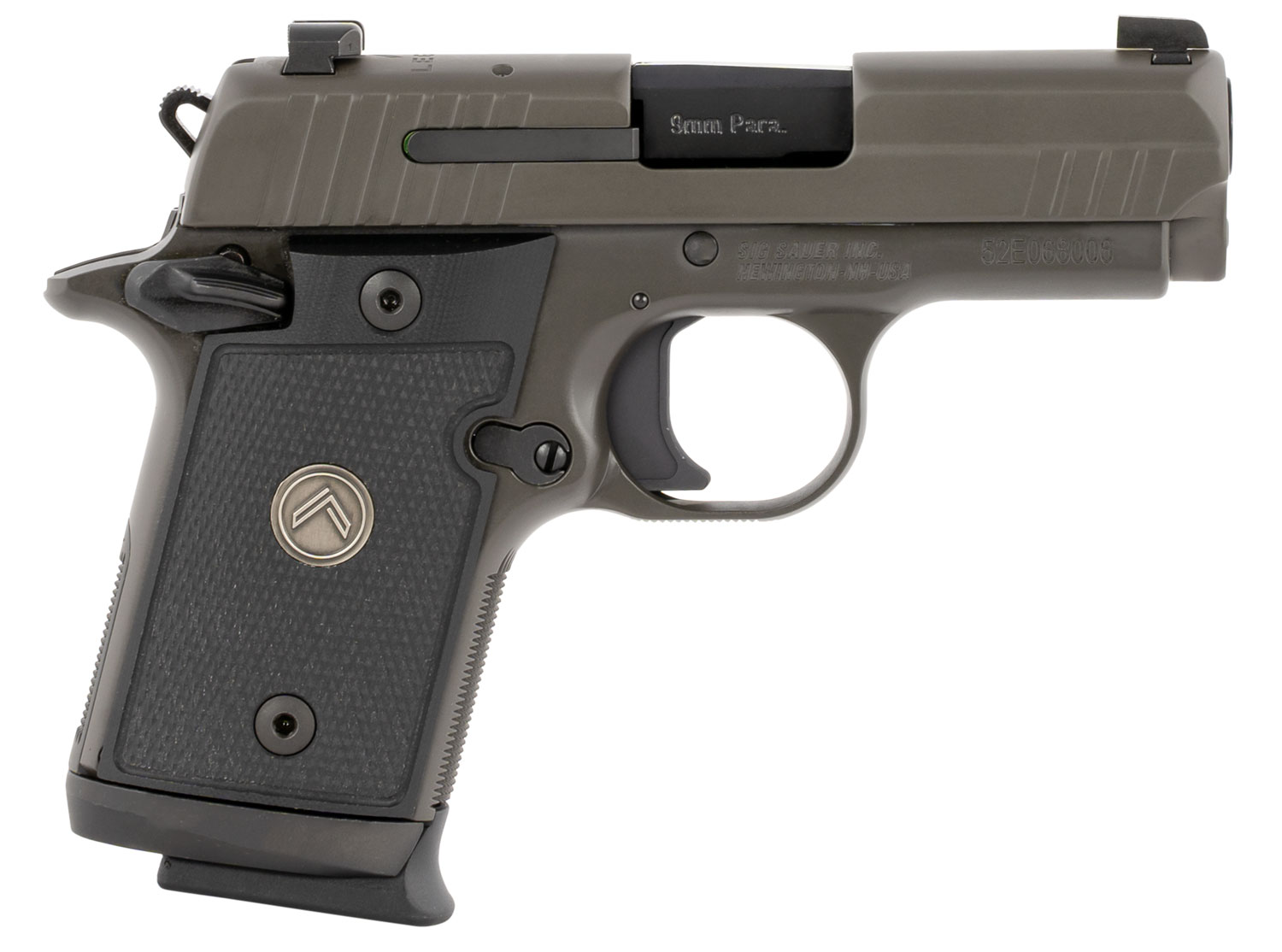 Sig Sauer 938M9LEGION P938 Micro-Compact Legion 9mm Luger 3″ 10+1 Legion Gray Cerakote Elite Legion Gray Cerakote Stainless Steel Black G10 Grip X-Ray3 Night Sight