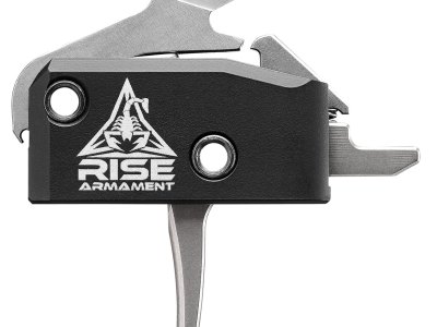 Rise Armament RA434SLVRAWP RA-434 High Performance Single-Stage Flat Trigger with 3.50 lbs Draw Weight & Black/Silver Finish for AR-Platform