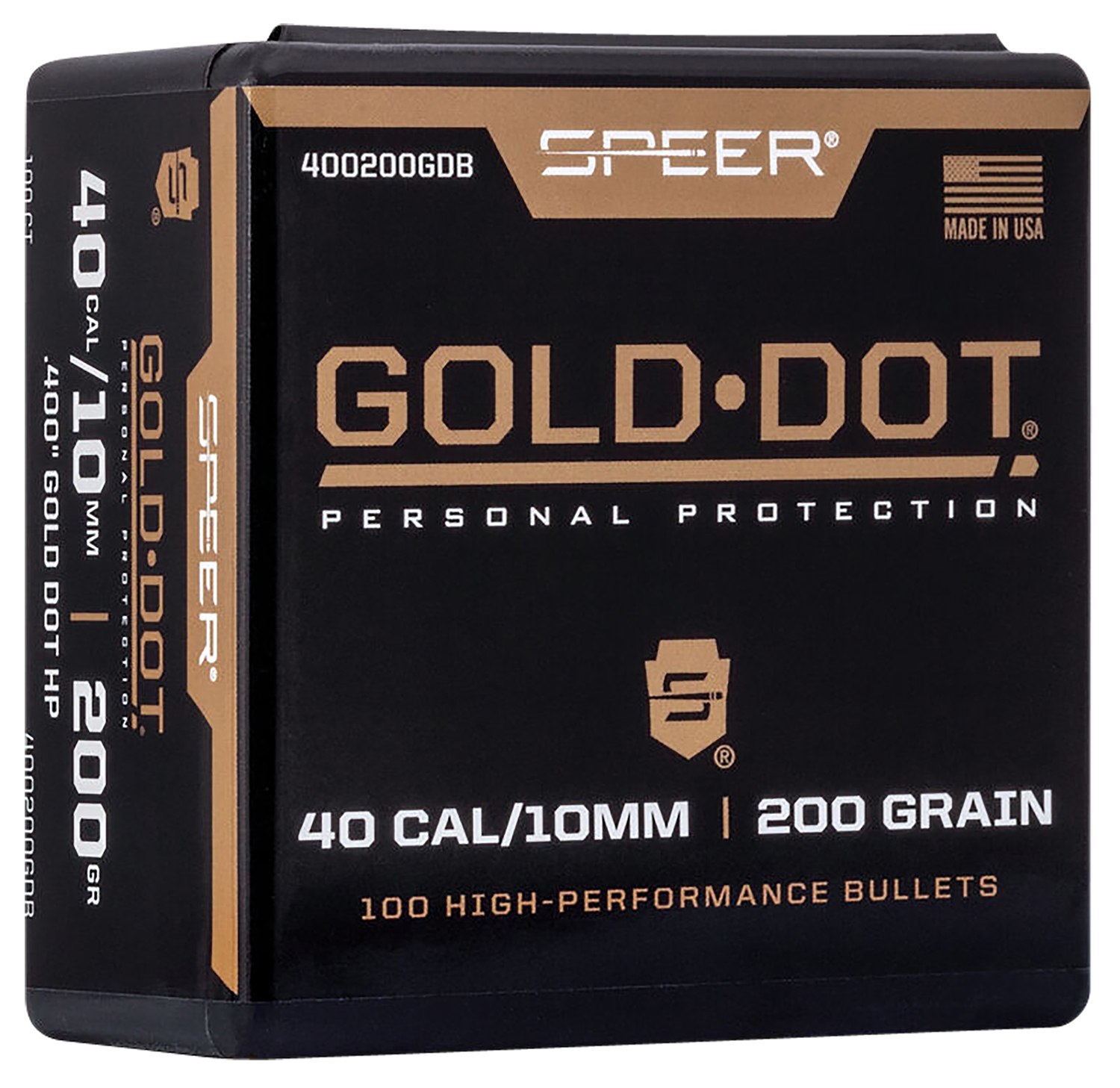 Speer 400200DGB Gold Dot  10mmAuto 200gr Hollow Point 100 Per Box/5 Case