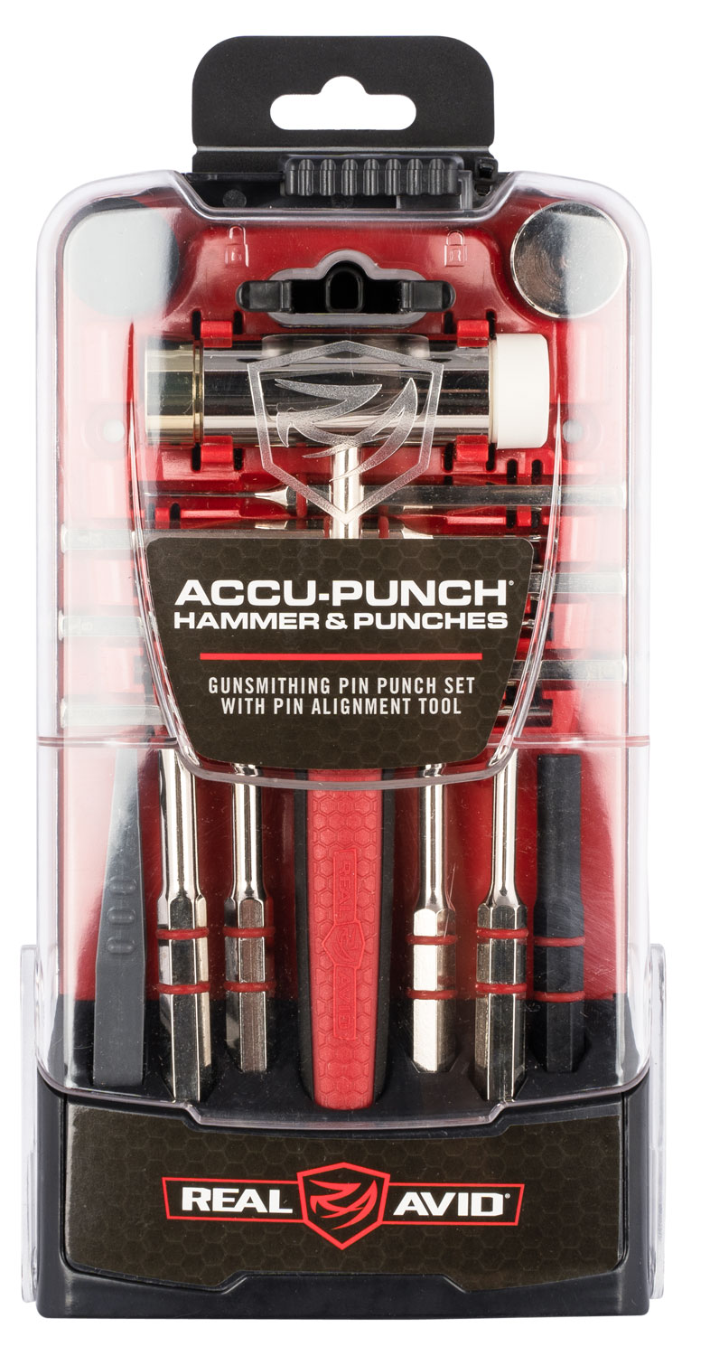 Real Avid AVHPS Accu-Punch Hammer & Punches Steel Red Rubber Handle