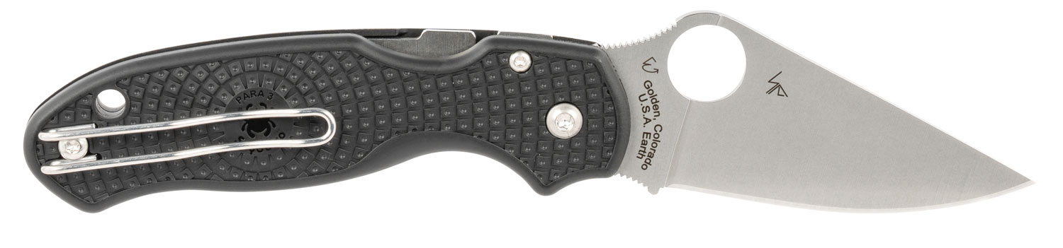 Spyderco C223PBK Para 3 Lightweight 2.92″ Folding Clip Point Plain CTS BD1 SS Blade FRN Black Includes Pocket Clip