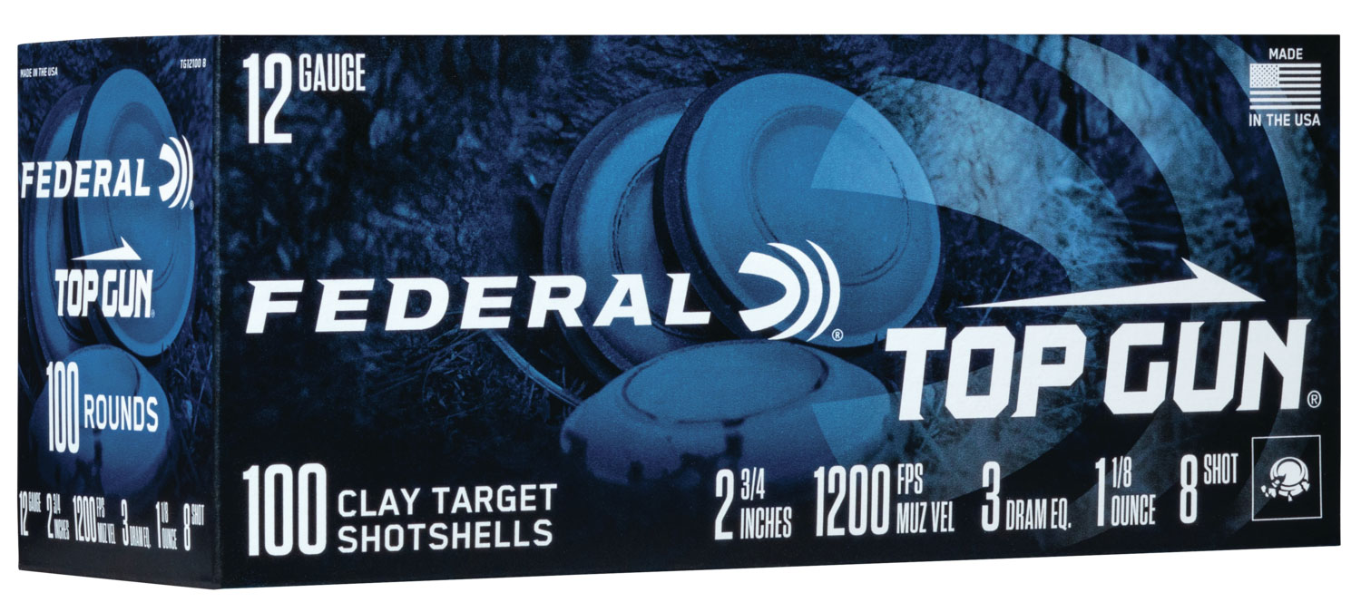 Federal TG121008 Top Gun  12Gauge 2.75″ 1 1/8oz 8Shot 100 Per Box/2 Case