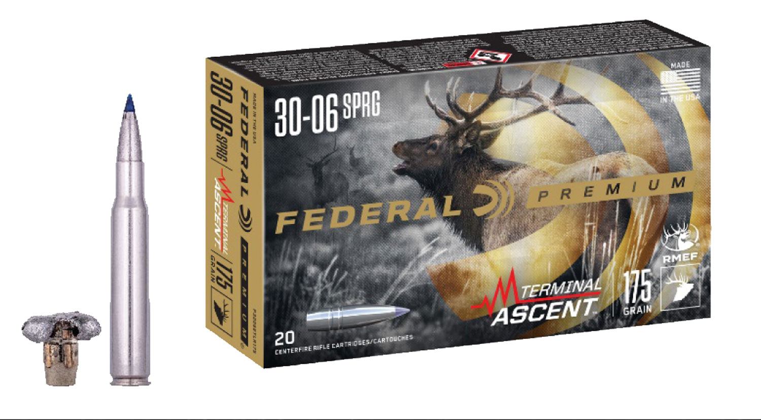 Federal P3006TA1 Premium Terminal Ascent 30-06Springfield 175gr 20 Per Box/10 Case