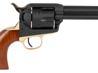 Taylors & Company 550430 Old Randall  357 Mag Caliber with 4.75″ Barrel, 6rd Capacity Cylinder, Overall Blued Finish Steel & Walnut Navy Size Grip