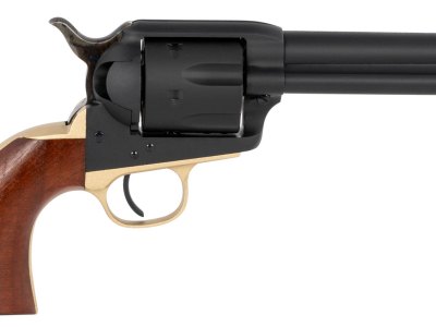 Taylors & Company 550432 Old Randall  45 Colt (LC) Caliber with 4.75″ Barrel, 6rd Capacity Cylinder, Overall Blued Finish Steel & Walnut Navy Size Grip