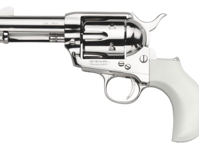 Taylors & Company 200072 1873 Cattleman 45 Colt (LC) Caliber with 3.50″ Barrel, 6rd Capacity Cylinder, Overall Nickel-Plated Finish Steel  & Ivory Birdshead Synthetic Grip