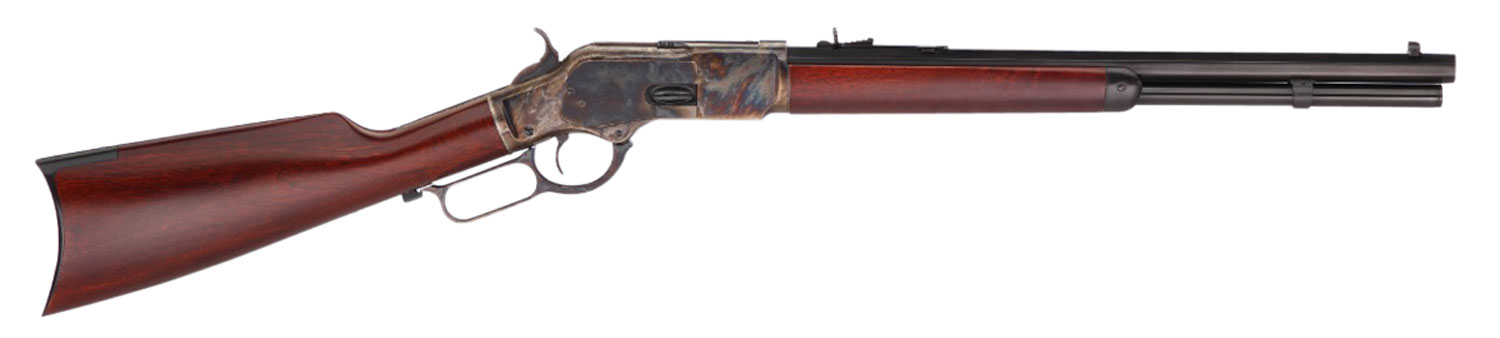 Taylors & Company 550172DE 1873 Taylor Tuned 45 Colt (LC) 10+1 20″ Walnut Fixed Pistol Grip Stock Color Case Hardened Right Hand