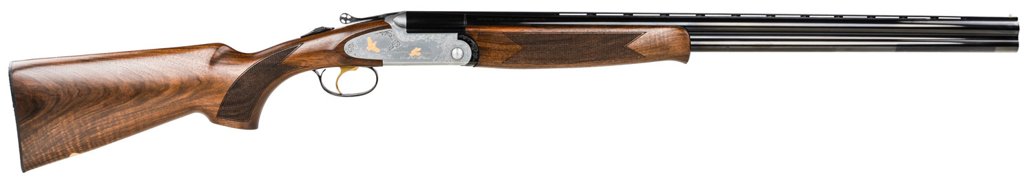 F.A.I.R. FRS6922028 SLX 692 Gold Full Size 20 Gauge Break Open 3″ 2rd 28″ Blued Over/Under Vent Rib Barrel, Silver Stainless Steel w/Gold Engraved Receiver, Fixed Walnut Stock, Right Hand