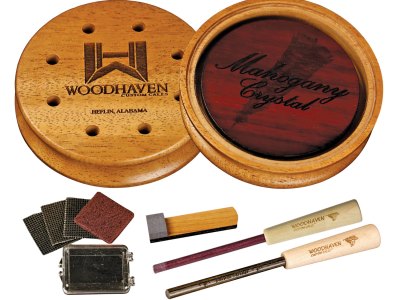 Woodhaven WH355 Mahogany Crystal  Friction Call Attracts Turkeys Natural Glass/Wood