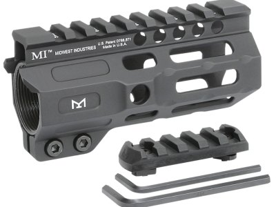Midwest Industries MICRM45 Combat  Black Hardcoat Anodized 6061-T6 Aluminum 4.50″ Picatinny/M-LOK