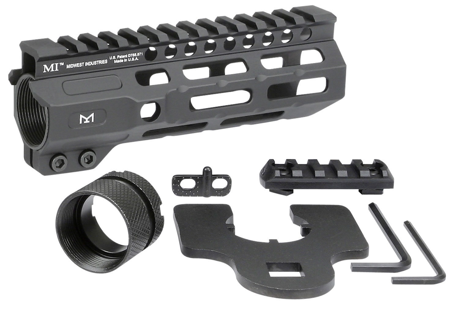Midwest Industries MICRM6 Combat  Black Hardcoat Anodized 6061-T6 Aluminum 6″ Picatinny/M-LOK
